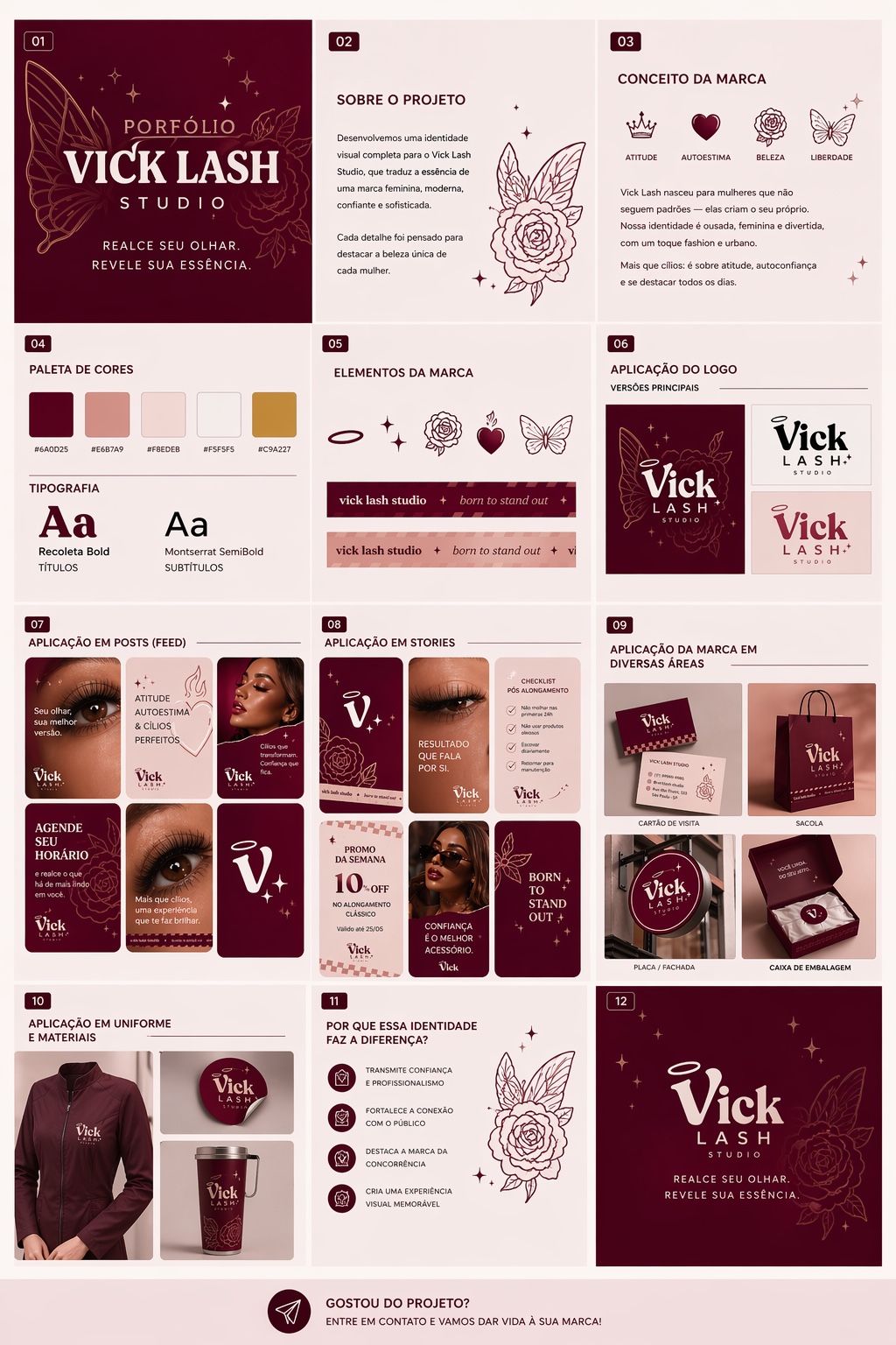 Brand board Vick Lash Studio