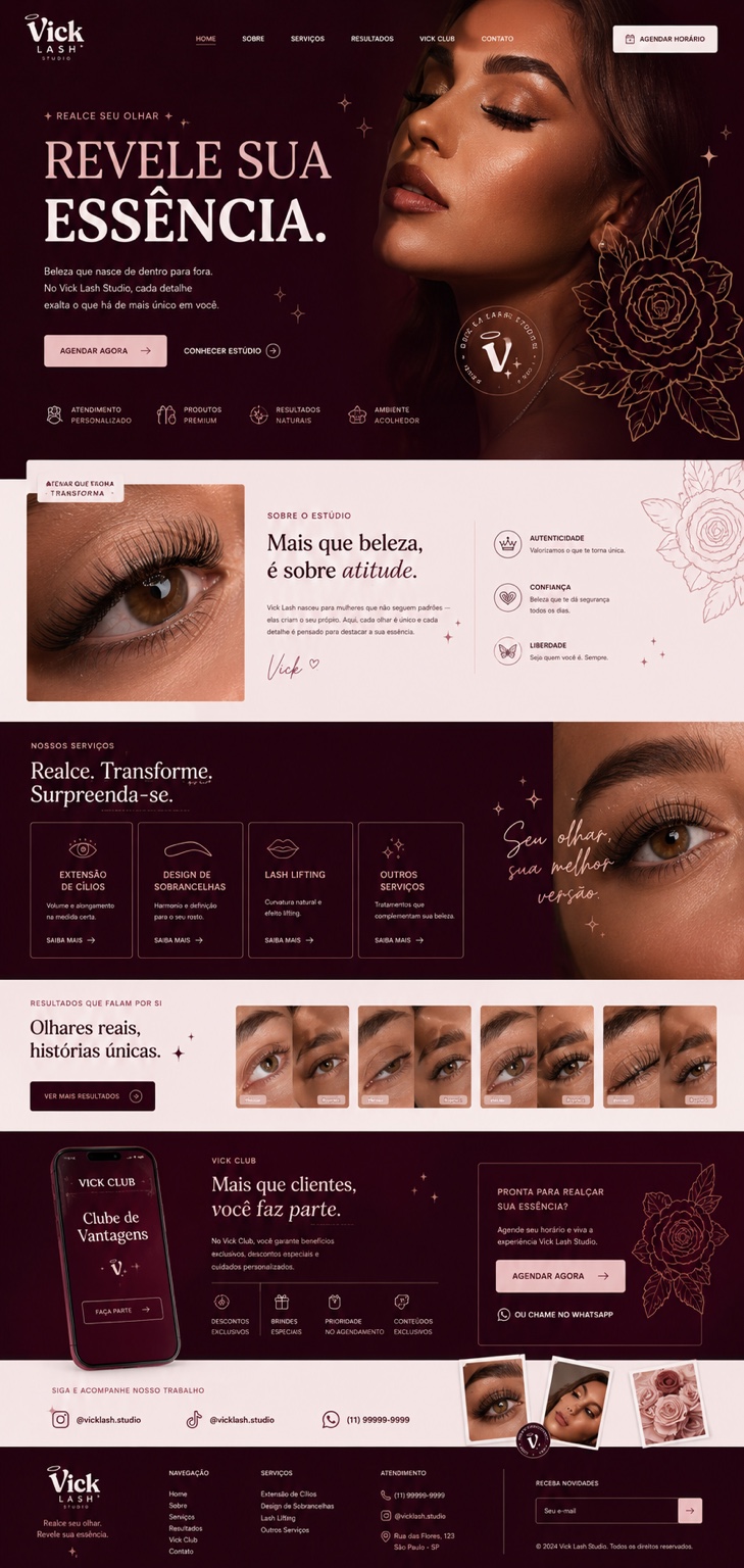 Landing page Vick Lash Studio